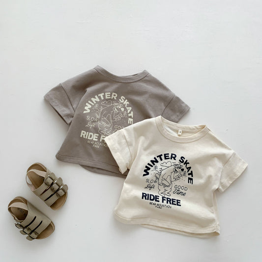 【BABY&KID】夏新作 カートゥーン英字プリントTシャツSK062917
