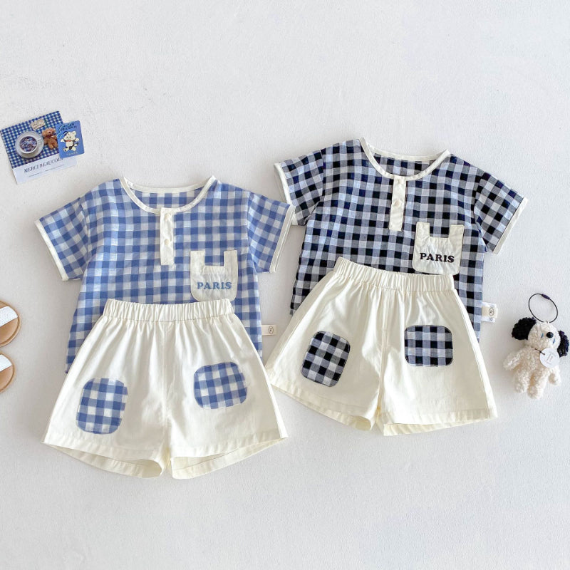 【BABY&KID】夏新作 オシャレチェックセットアップSK070216