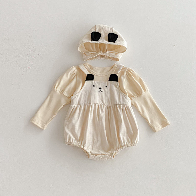 【BABY】くまロンパース、パフスリーブトップスSK092534