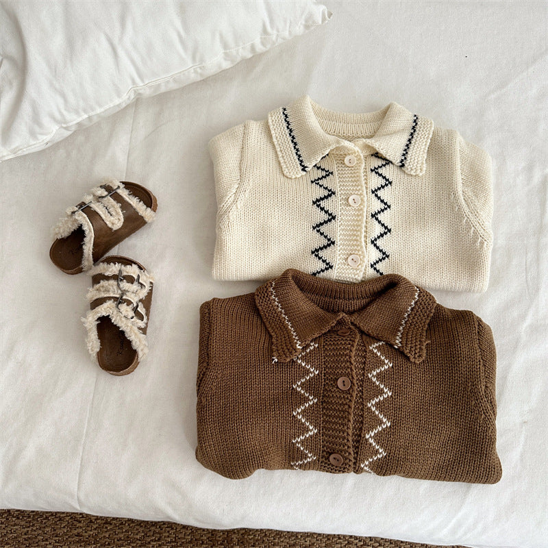 【BABY&KID】配色カラーニットカーデSK101448