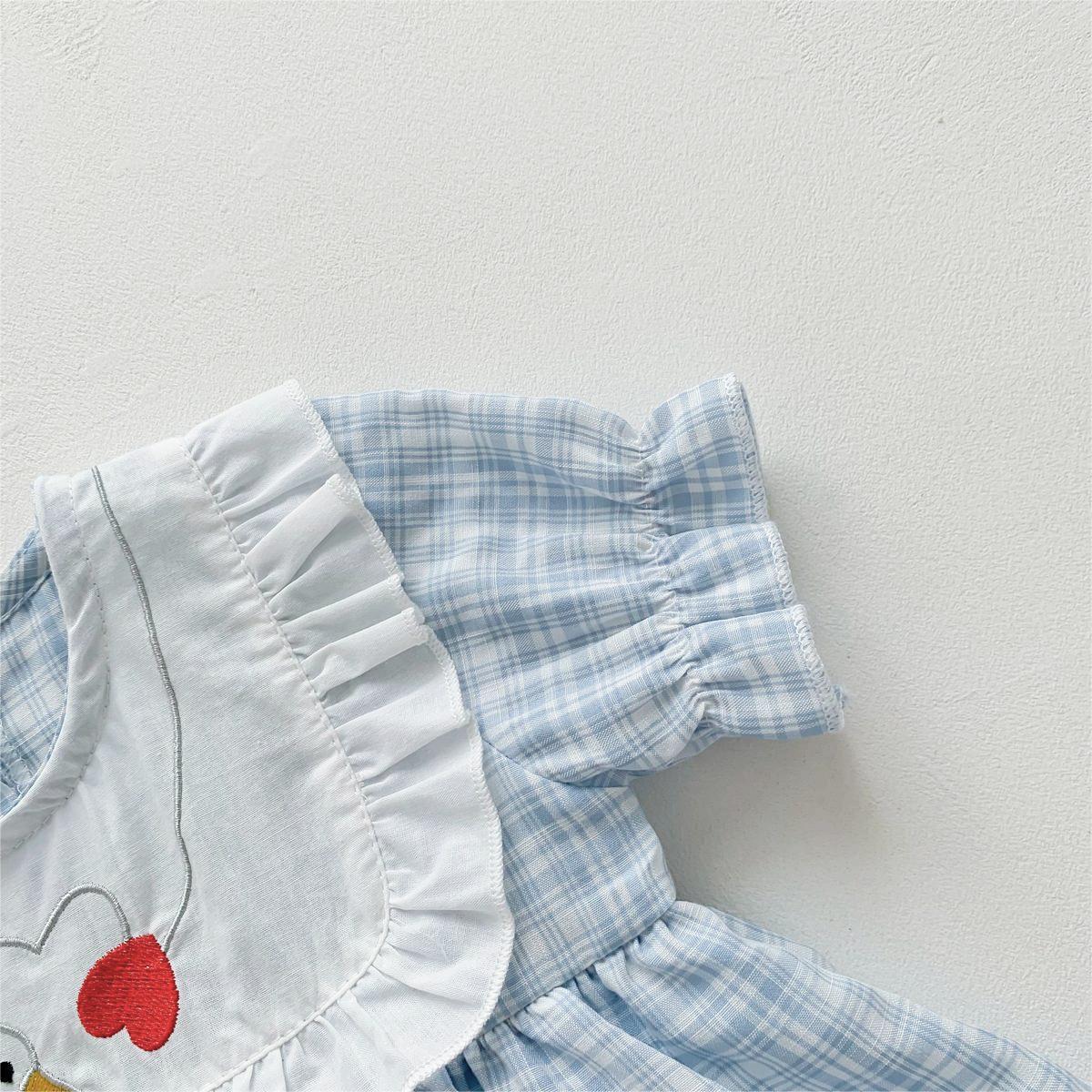 【BABY】夏新作 フリル付きハート柄ロンパースワンピースSK072603