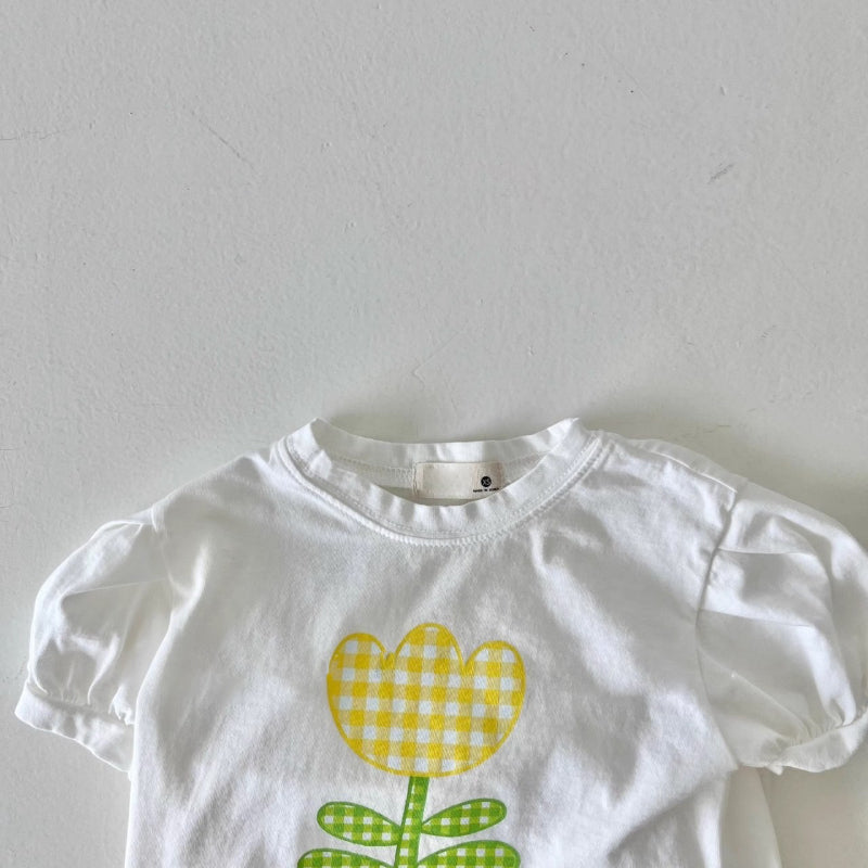 【BABY&KID】夏新作 プリントTシャツ&チェックフリルショートパンツSK082720