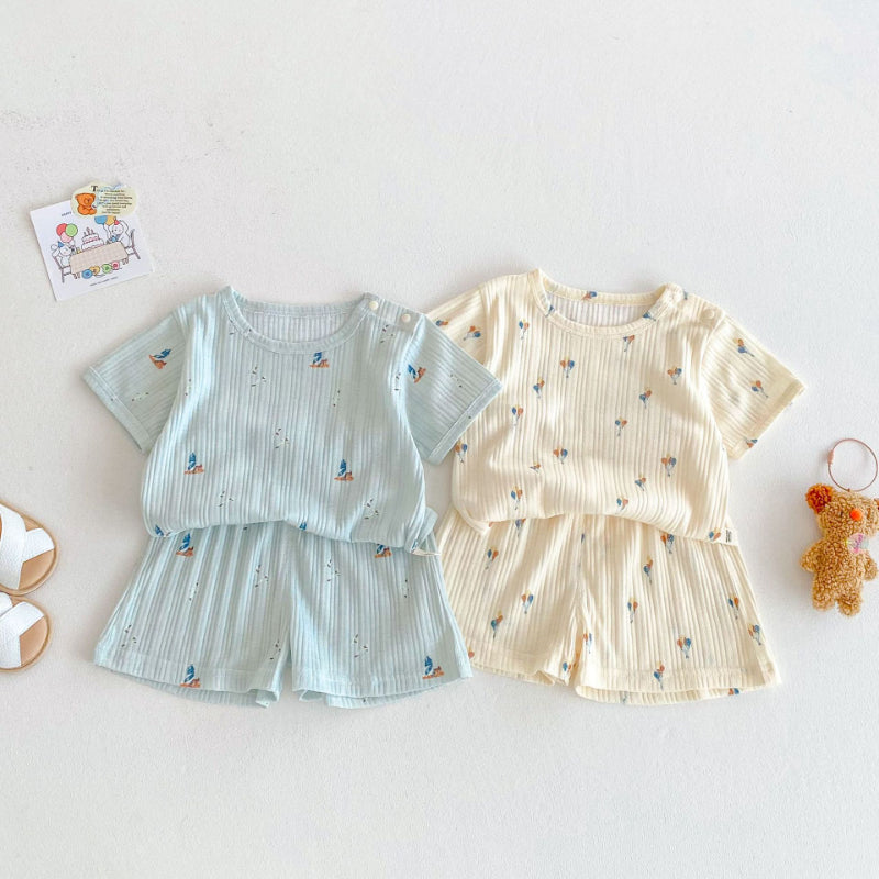 【BABY&KID】夏新作 風船柄半袖セットアップSK070208