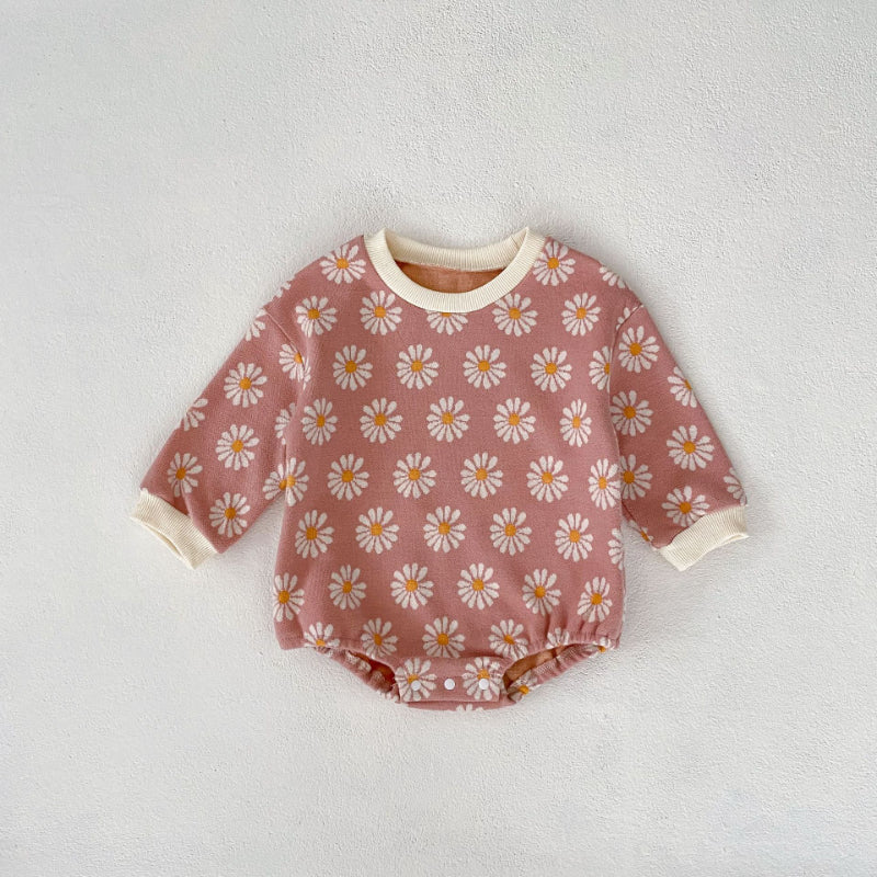 【BABY】ナチュラル花柄ロンパースSK100114