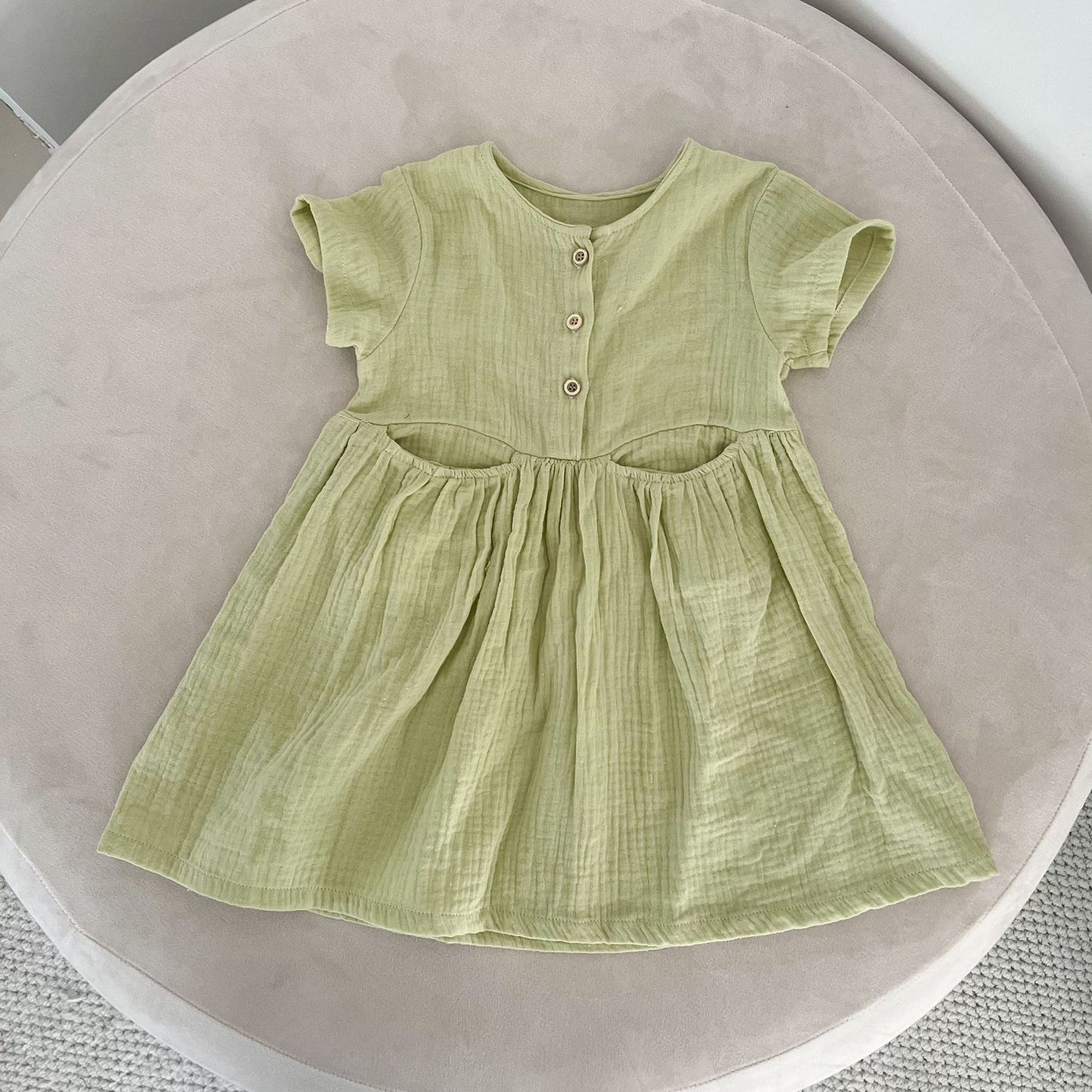 【BABY&KID】夏新作 ポケット付きコットンワンピースSK072106