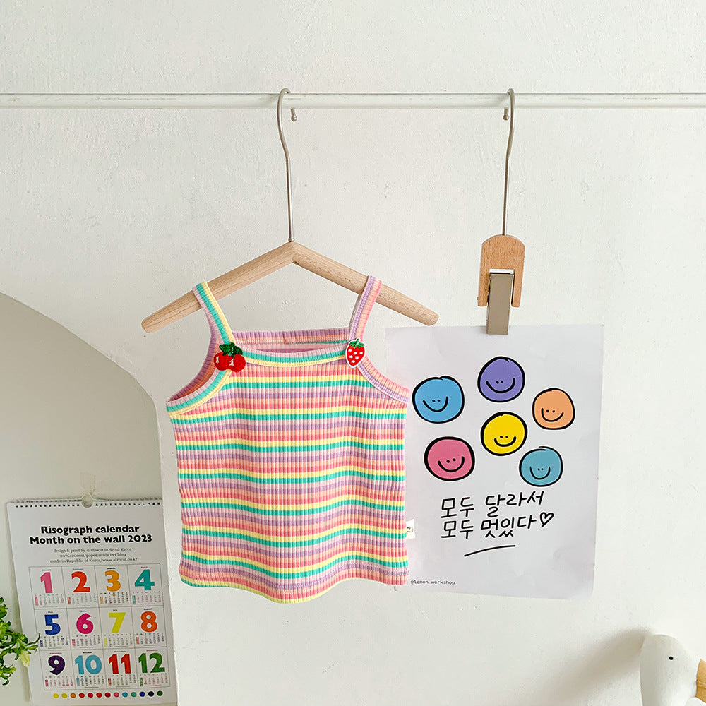 【BABY&KID】夏新作 レインボーストライプキャミソールSK092223