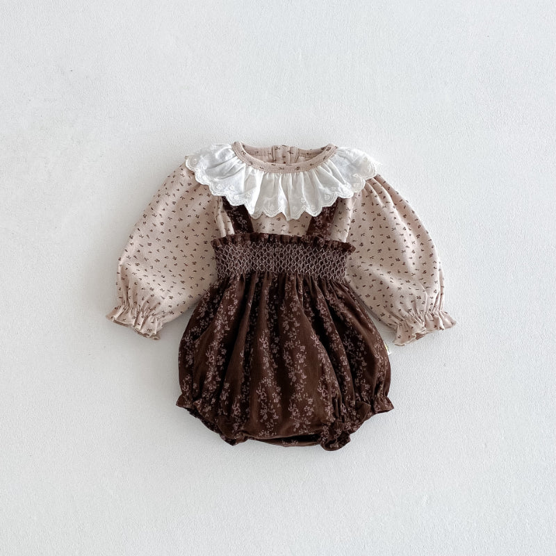 【BABY】ヴィンテージ花柄トップス&サロペットパンツSK102410
