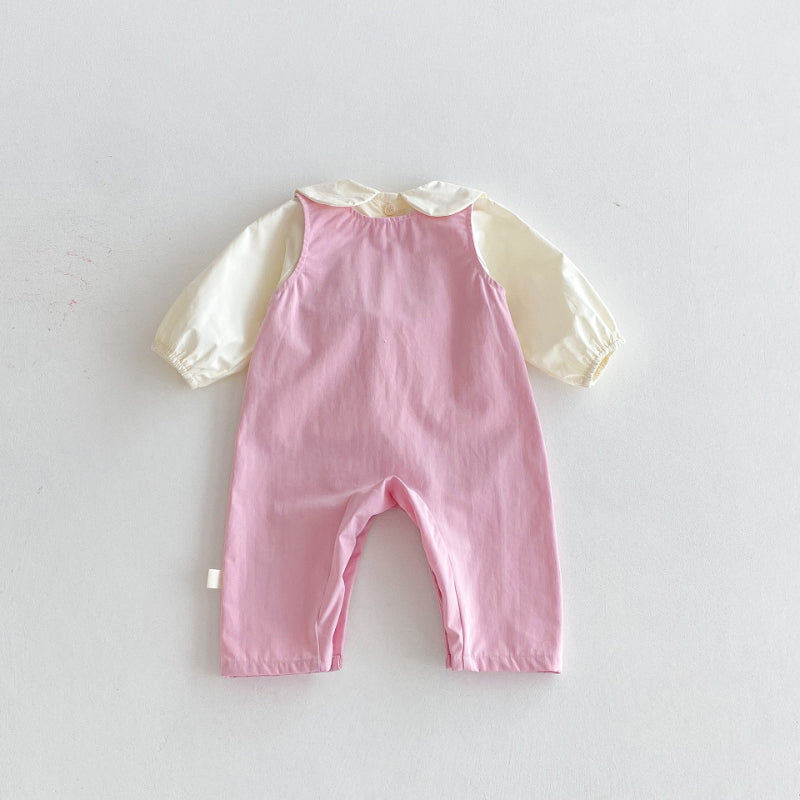 【BABY】アルファベット刺繍サロペット&ガールシャツSK092411