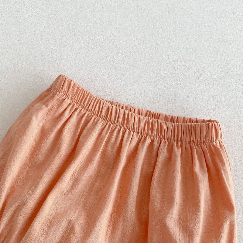 【BABY】夏新作 蝶ネクタイキャミソールトップス&ショートパンツ&ヘッドスカーフの3点SK071903