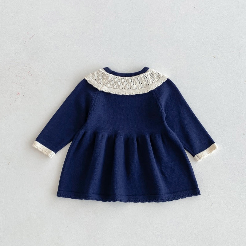 【BABY&KID】小花刺繍ニットワンピースSK092701