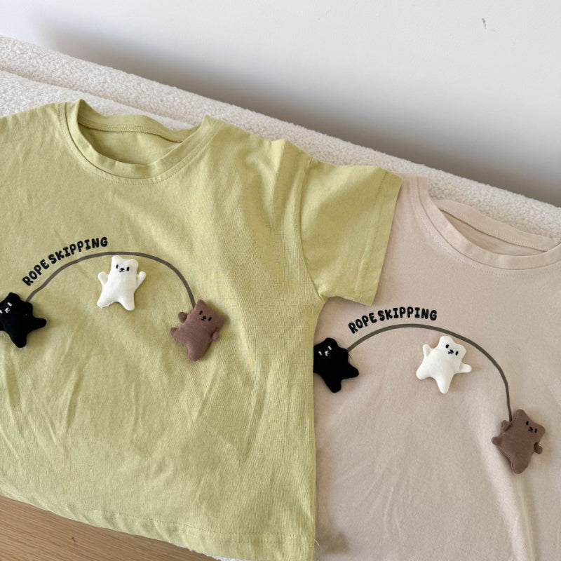 【BABY&KID】夏新作 三匹の小さなクマ半袖TシャツSK072101