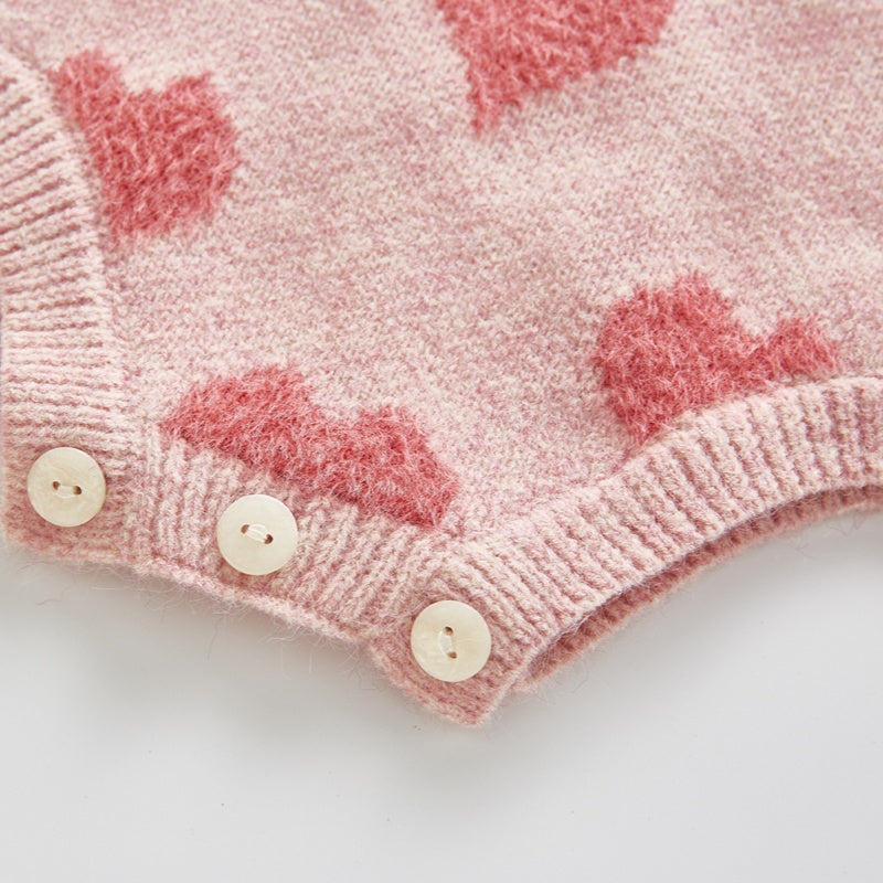【BABY】ハートサロペットロンパース、カーディガンSK101534