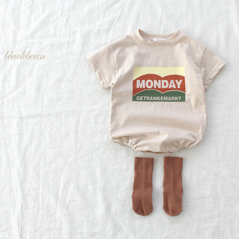 【BABY】夏新作 MondayプリントロンパースSK091709
