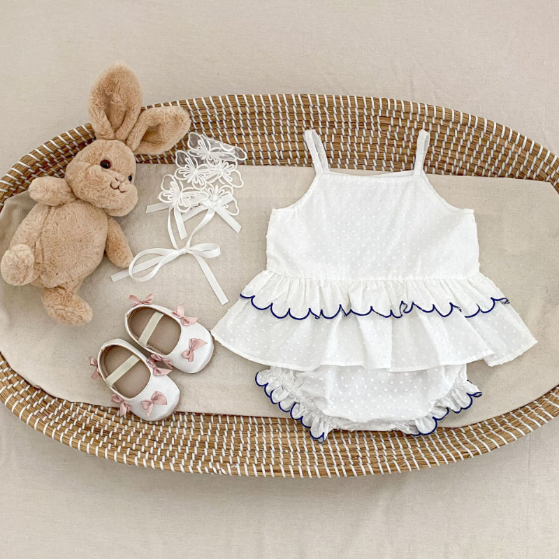 【BABY&KID】夏新作 フラワー刺繍キャミセットアップSK081608