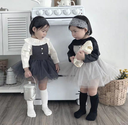【BABY&KID】韓国風 可愛いフリル襟TシャツSK020915