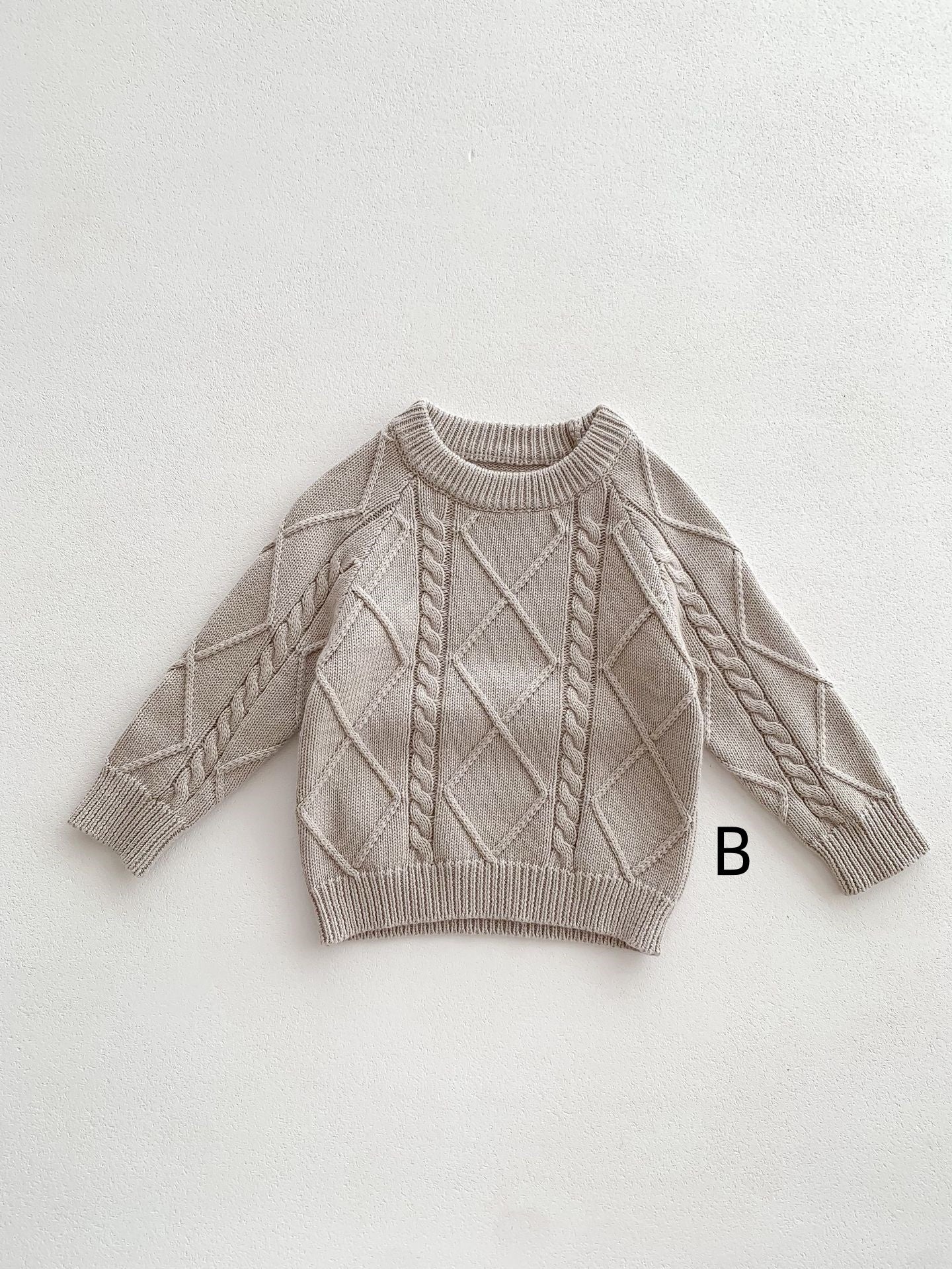 【BABY&KID】ケーブル編みニットサロペット、セーターSK022406