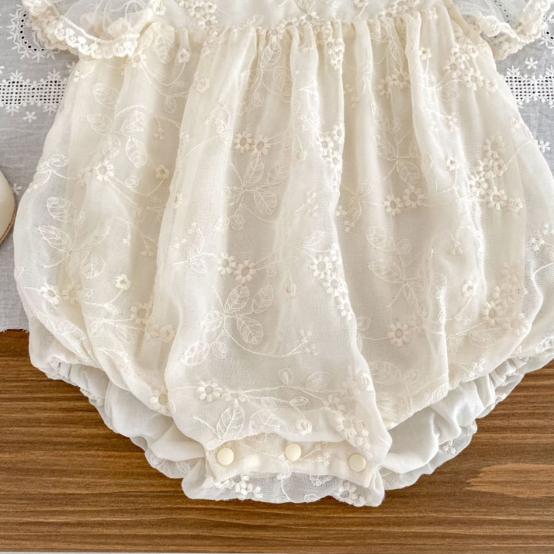 【BABY】夏新作 ジャガード刺繍ロンパースSK081603