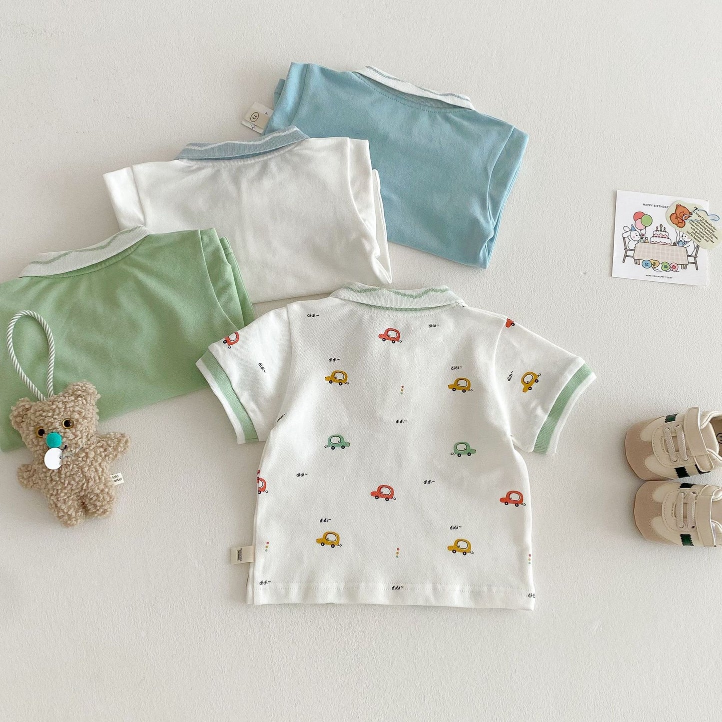 【BABY&KID】夏新作 車柄POLOシャツSK062323