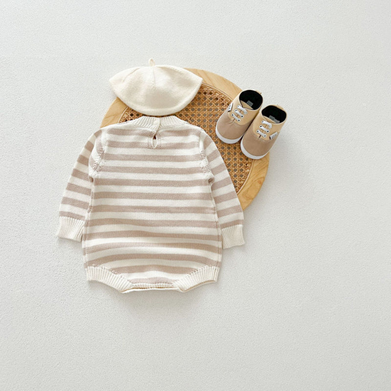 【BABY】ワイドボーダーニットロンパースSK100515
