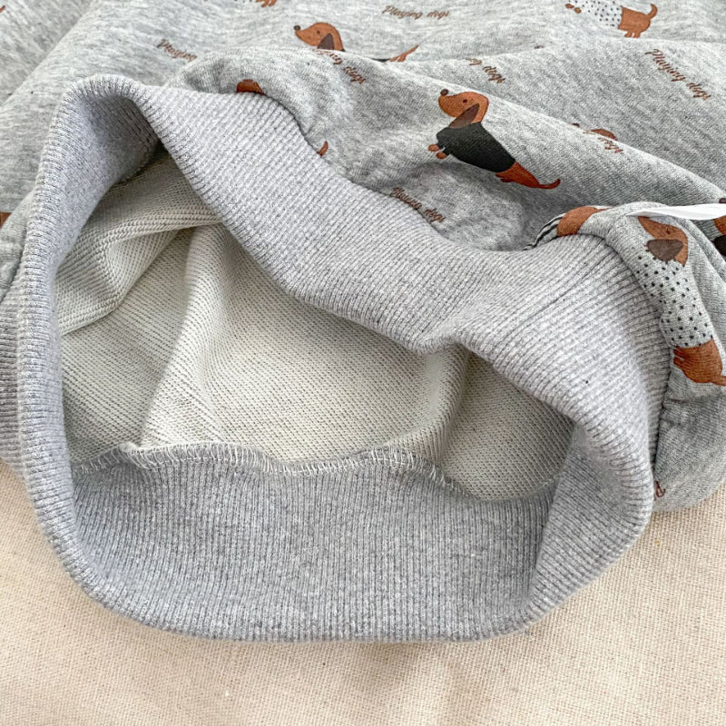 【BABY&KID】キュートなダックスフンドプリントセットアップSK092721