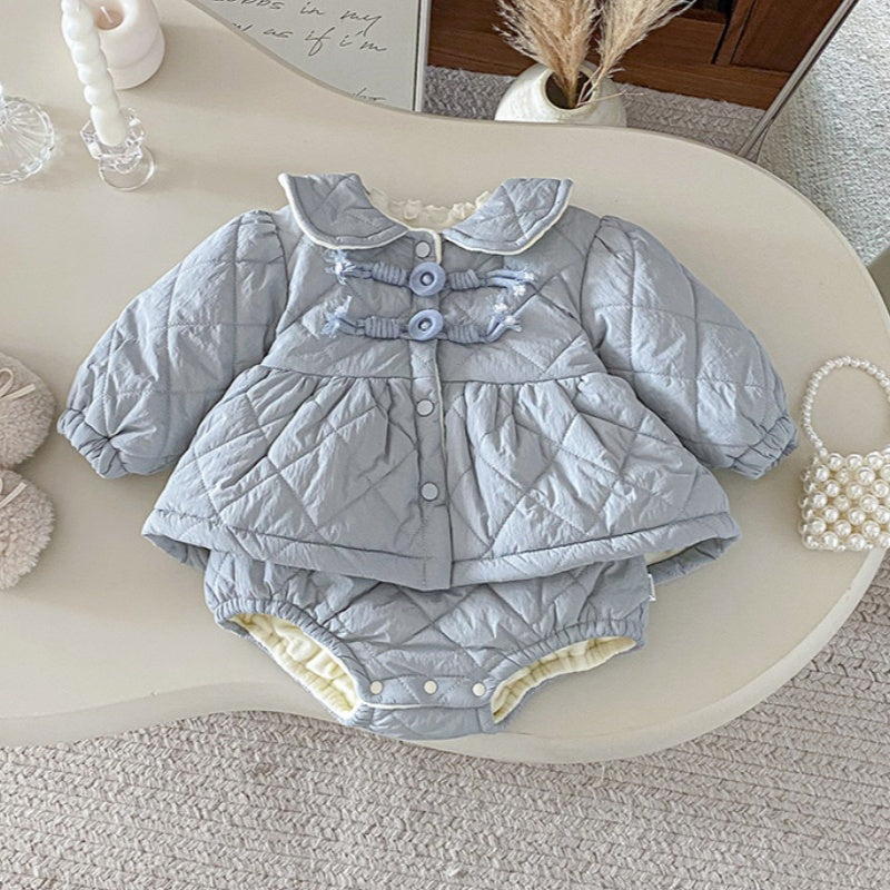 【BABY】冬新作 リボン裏起毛キャミロンパース、アウターSK102126