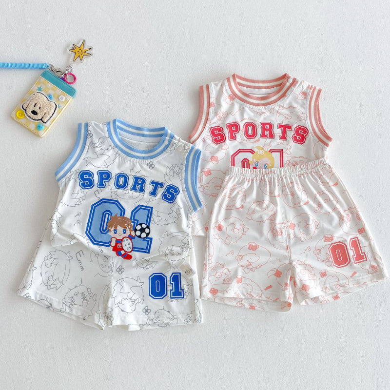 【BABY&KID】夏新作 カートゥーンキャミ2点セットSK070213