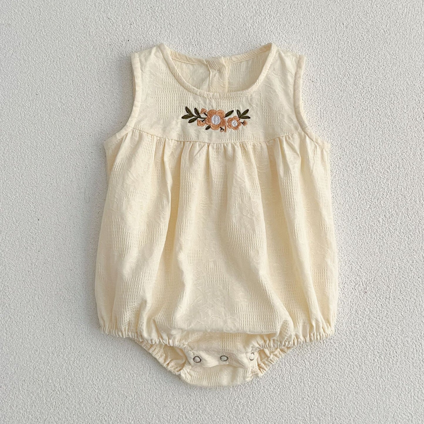 【姉妹服】夏新作 フラワー刺繍ノースリーブロンパース、ワンピースSK081625