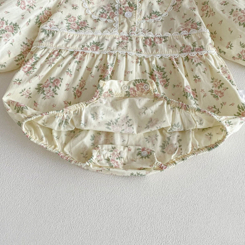 【BABY】韓国風小花柄ロンパースSK103622