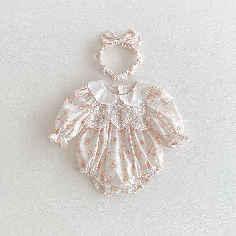 【姉妹服】レース花柄ロンパース、ワンピースSK101128