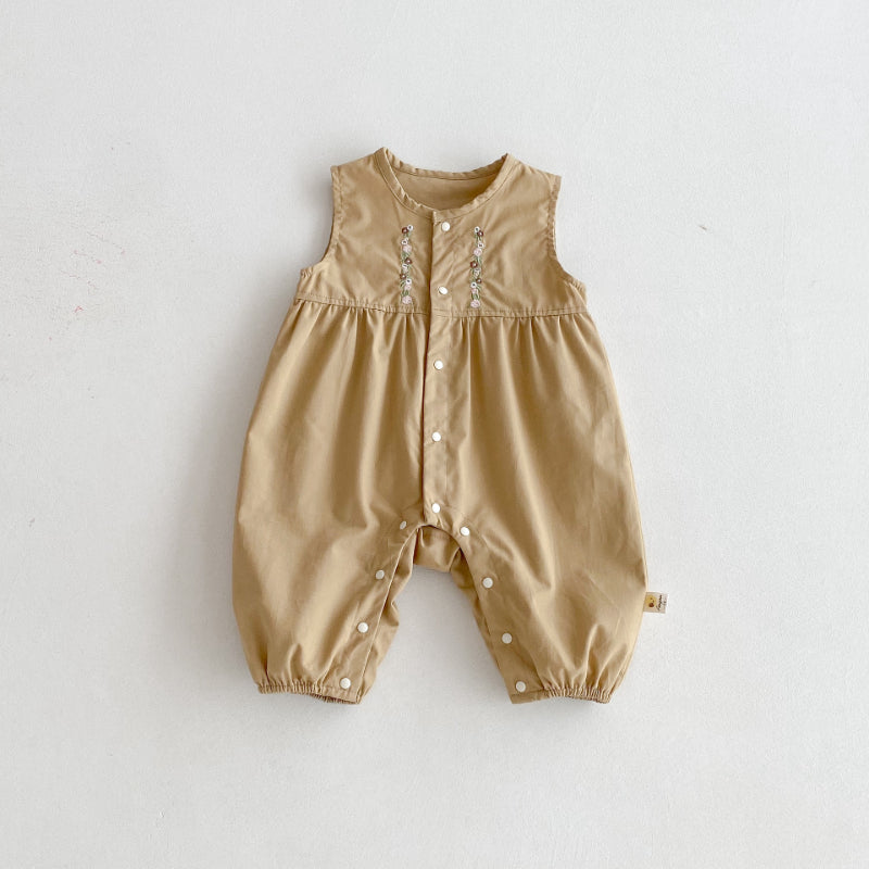【BABY】花刺繍サロペット&レース襟ブラウスSK092516