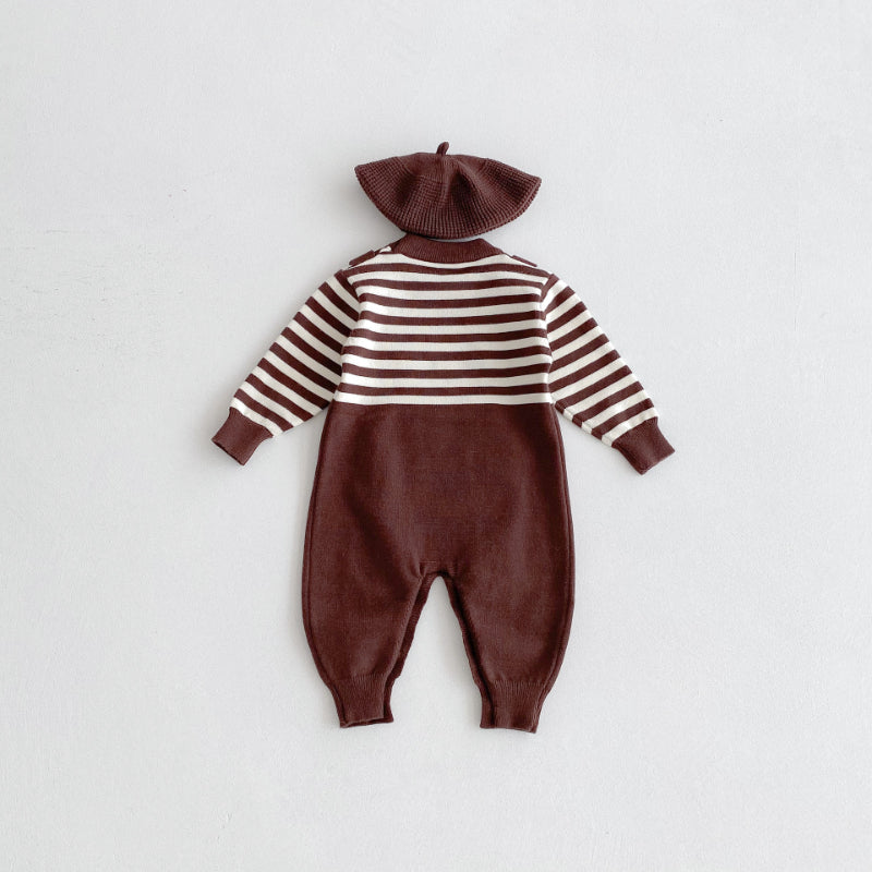 【BABY】ニットボーダーカバーオールSK092501