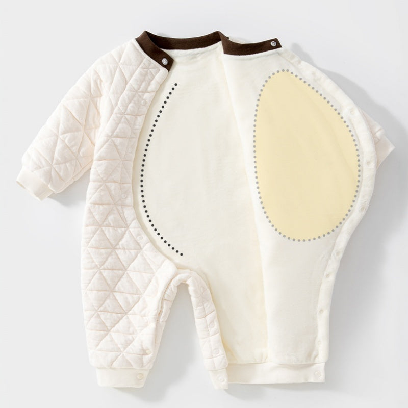【BABY】冬新作レトロダイヤ柄刺繍カバーオールSK108209