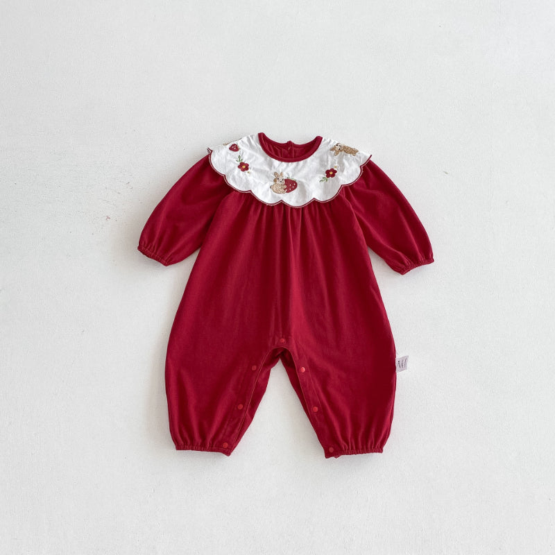 【BABY】小兔刺繍カバーオールSK092804