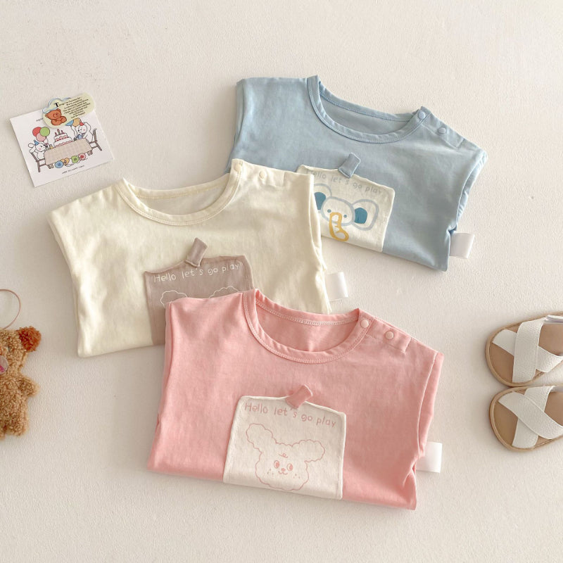 【BABY&KID】夏新作 アニマルロゴ可愛いTシャツSK072004
