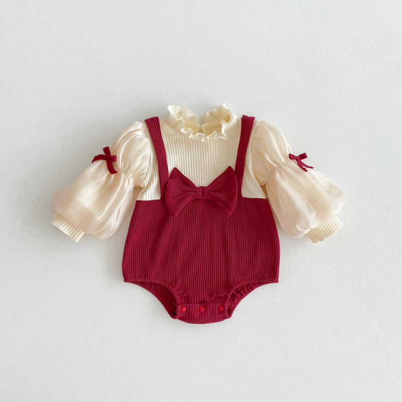 【BABY】パフスリーブロンパースSK092807