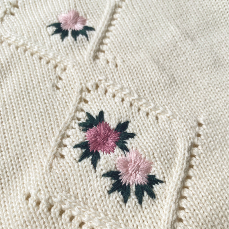 【BABY】花柄刺繍ロンパース&帽子SK101528