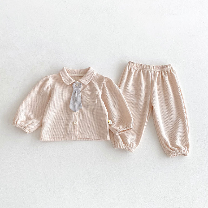 【BABY&KID】ネクタイ付き無地セットアップSK102421