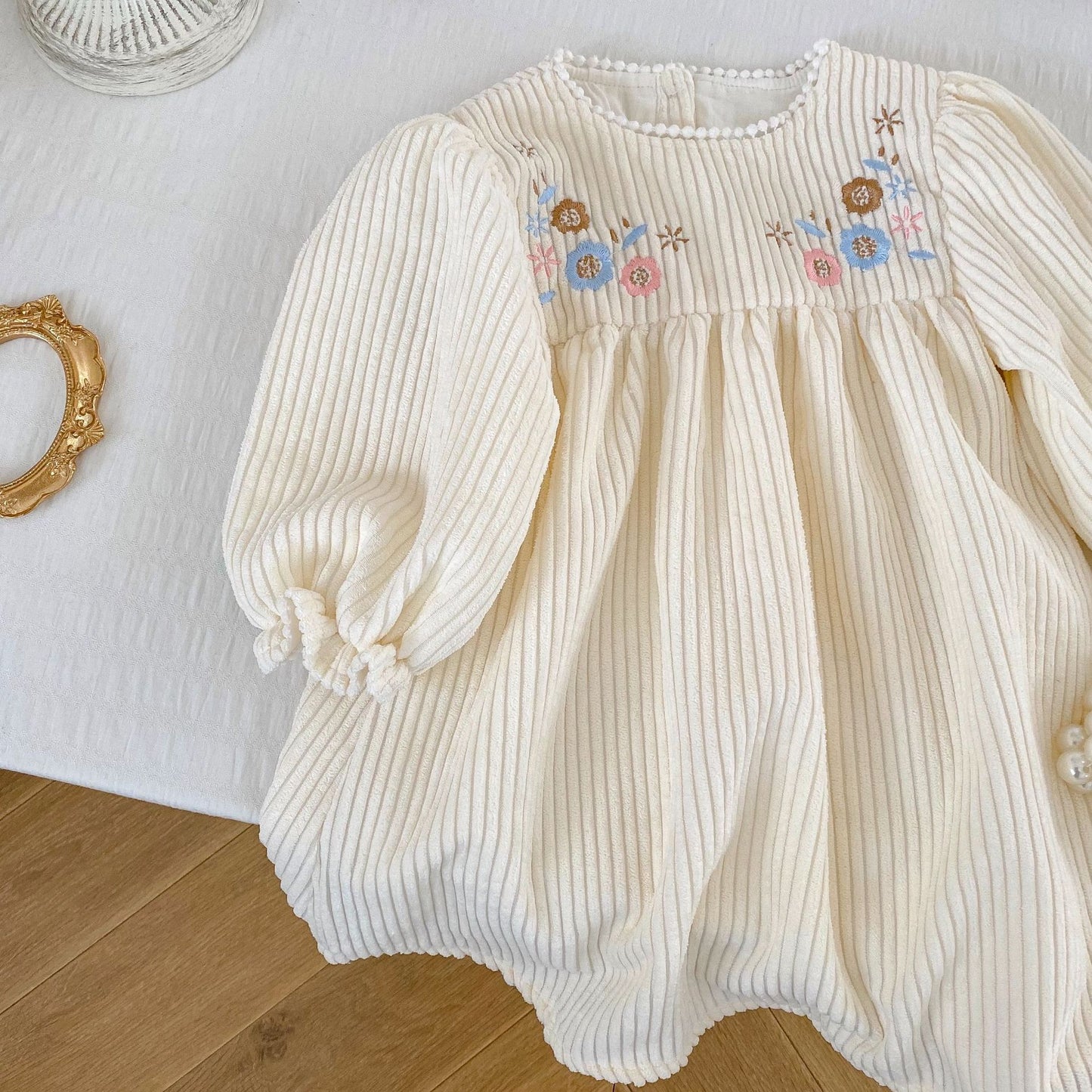 【BABY&KID】コーデュロイフラワークリーワンピースSK031804