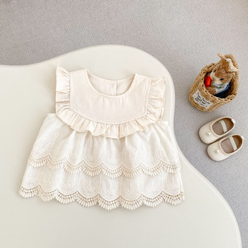 【BABY&KID】夏新作 おしゃれ刺繍ノースリーブセットアップSK071926
