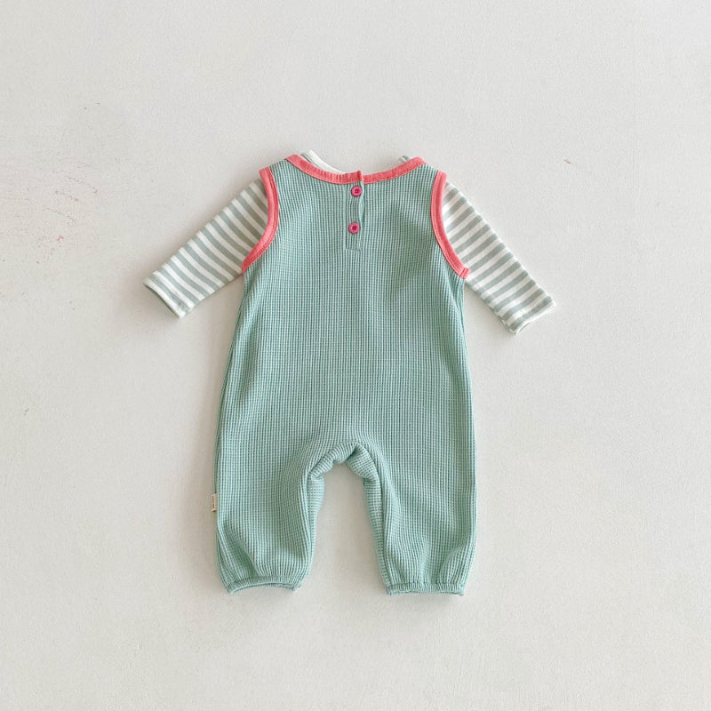 【BABY】キャラクターサロペット&ボーダーTシャツSK092521