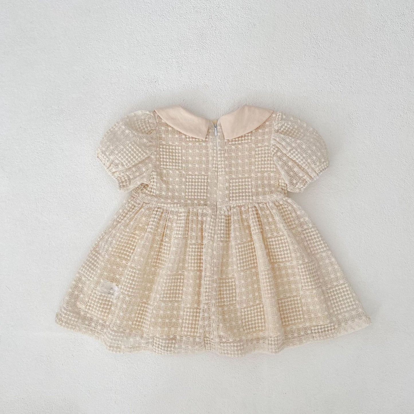 【BABY&KID】夏新作 パフスリーブ刺繡ワンピースSK063106