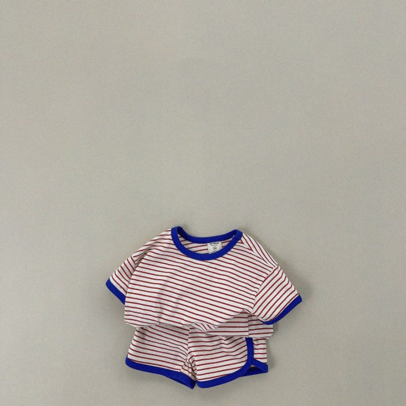 【BABY&KID】夏新作 キュートなボーダーセットアップSK080211