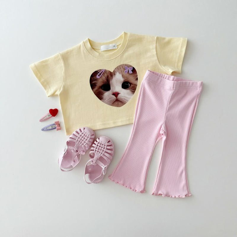 【BABY&KID】夏新作 ハートアニマル柄TシャツSK090804