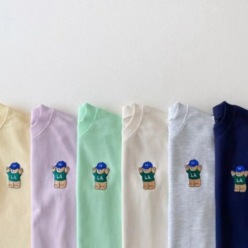 【BABY&KID】夏新作 ベア刺繍セットアップSK091203