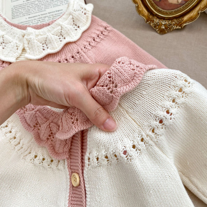 【BABY&KID】レトロ刺繍ニットカーディガンSK092911