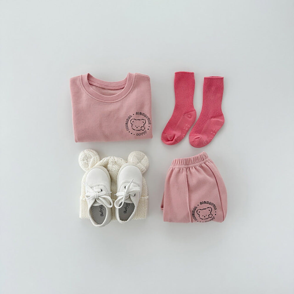 【BABY&KID】カートゥーンクマ可愛いセットアップSK023104