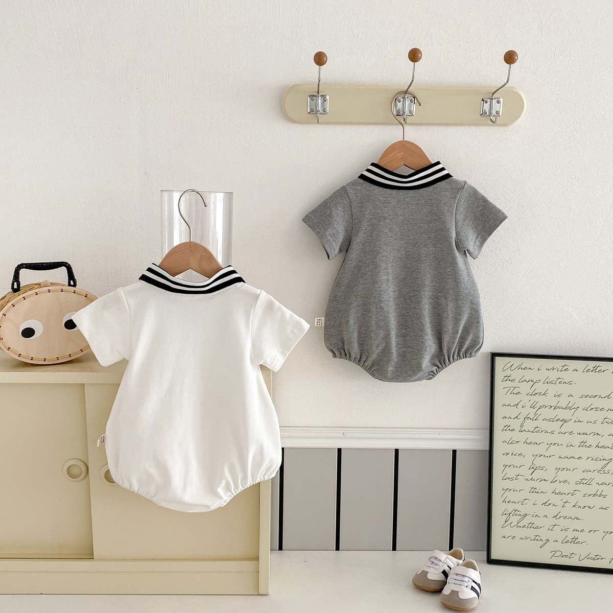 【BABY】夏新作 POLO刺繍ネクタイロンパースSK062718