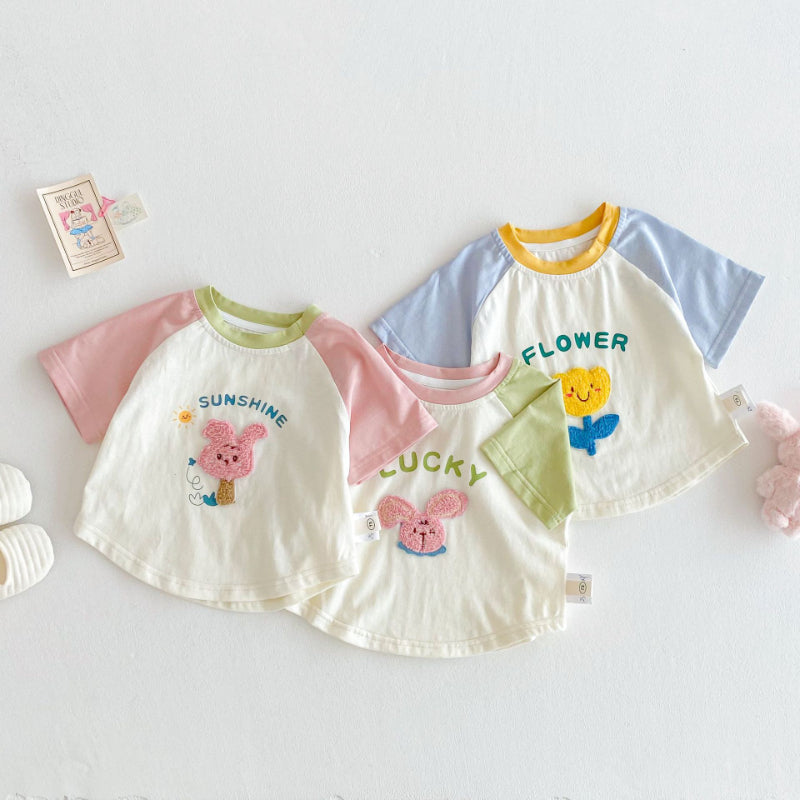 【BABY&KID】夏新作 カラーバリショートTシャツSK072006