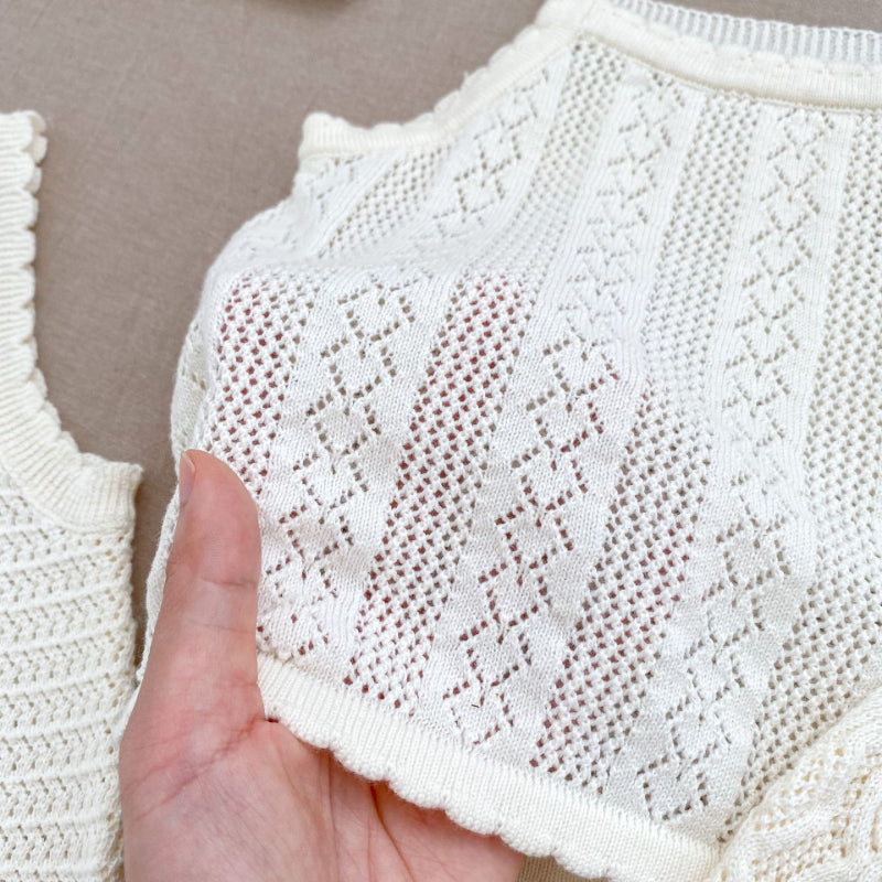 【BABY】夏新作 刺繍、無地ニットベスト、スカートSK071922