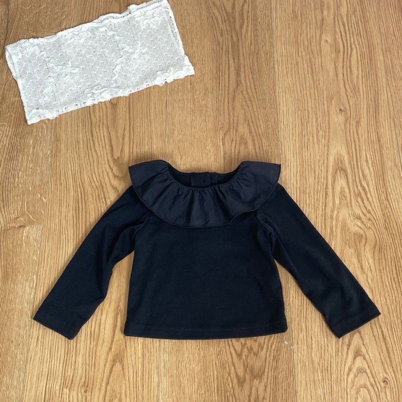 【BABY-予約限定】ニットベスト&フリル襟ロンT&ふんわりチュールパンツ3点セットSK102232